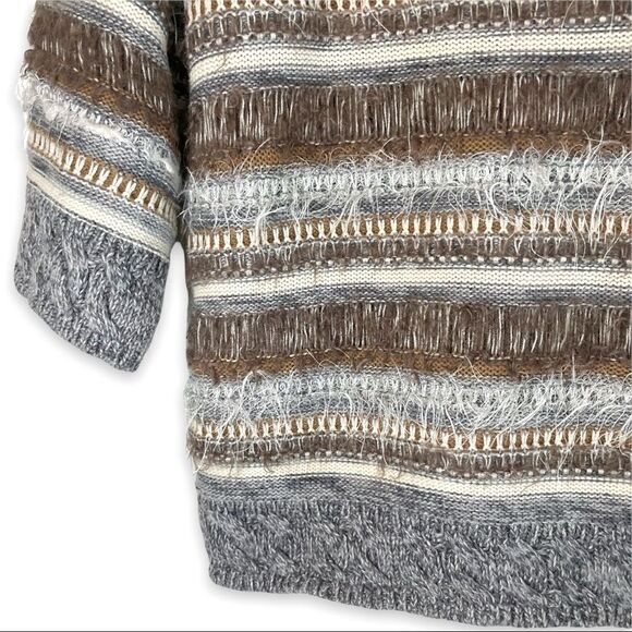 Nic + Zoe Striped Eyelash Cardigan Viscose Blend - Picture 9 of 9